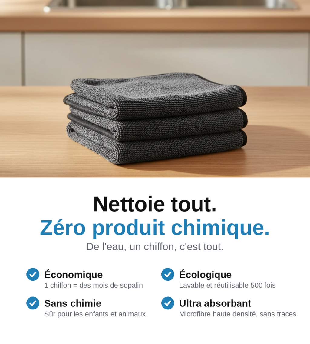 Chiffon fibre ultra-absorbante et brillante.